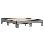 vidaXL Cadre de lit sonoma gris 150x200 cm bois d'ingénierie et métal