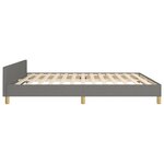 vidaXL Cadre de lit avec tête de lit Gris foncé 160 x 200 cm Tissu