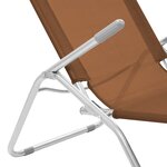 vidaXL Chaises longues pliables 2 Pièces Textilène Taupe