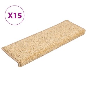 vidaXL Tapis d'escalier 15 Pièces 65x21x4 cm Marron