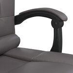vidaXL Fauteuil de massage inclinable de bureau Gris Similicuir