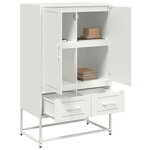 vidaXL Buffet haut blanc 68x39x111 5 cm acier laminé à froid