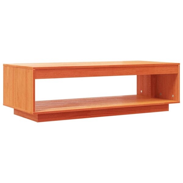 vidaXL Table basse cire marron 110x50x33 5 cm bois massif de pin