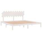 vidaXL Cadre de lit Blanc 200x200 cm Bois massif