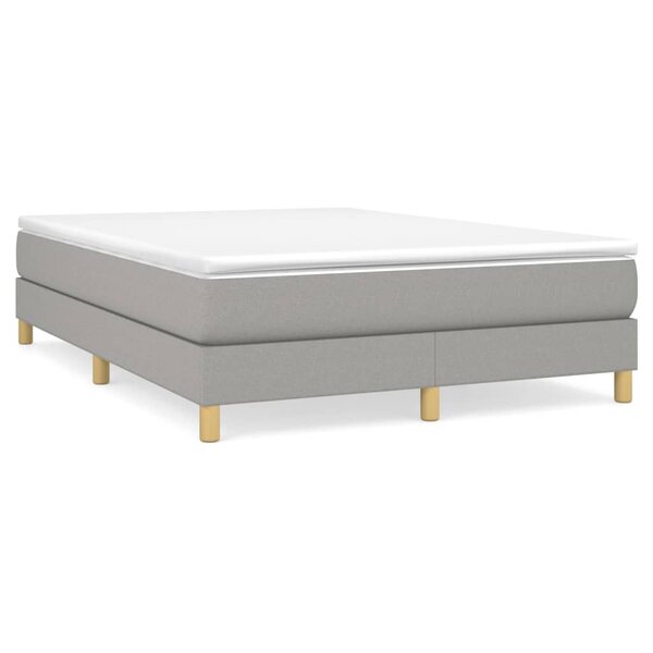 vidaXL Cadre de lit Gris clair 140x190 cm Tissu