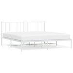 vidaXL Cadre de lit métal avec tête de lit blanc 180x200 cm