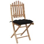 vidaXL Ensemble à manger d'extérieur pliable 5Pièces avec coussins Bambou