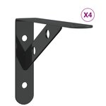 vidaXL Supports d'étagères 4 Pièces 15x2 5x11 5 cm noir acier inoxydable