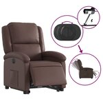 vidaXL Fauteuil inclinable électrique marron similicuir