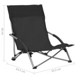 vidaXL Chaises de plage pliables 2 Pièces Noir Tissu