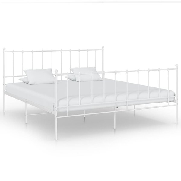 vidaXL Cadre de lit Blanc Métal 200x200 cm