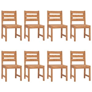 vidaXL Chaises de jardin lot de 8 Bois de teck solide