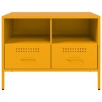 vidaXL Meuble TV jaune moutarde 68x39x50 5 cm acier laminé à froid