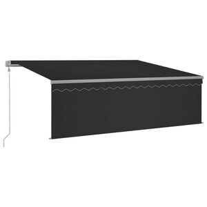 vidaXL Auvent automatique store capteur de vent et LED 4x3m Anthracite