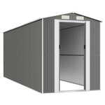 vidaXL Abri de jardin Gris clair 192x523x223 cm Acier galvanisé