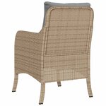 vidaXL Chaises de jardin avec coussins lot de 2 mélange beige rotin
