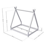 Lit Tipi enfant bois massif naturel 120 x 180 cm