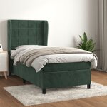 vidaXL Sommier à lattes de lit avec matelas Vert foncé 90x200 cm