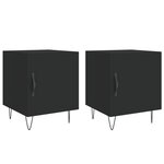 vidaXL Tables de chevet 2 Pièces noir 40x40x50 cm bois d’ingénierie