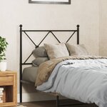 vidaXL Tête de lit métal noir 80 cm