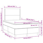 vidaXL Sommier à lattes de lit et matelas gris clair 120x190 cm tissu