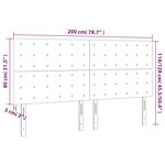 vidaXL Tête de lit à LED Noir 200x5x118/128 cm Velours