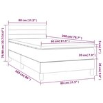 vidaXL Sommier à lattes de lit et matelas et LED Gris clair 80x200 cm