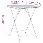 vidaXL Table de bistrot pliante Gris 55x54x71 cm Résine tressée