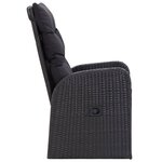vidaXL Ensemble à manger de jardin avec coussins 3 Pièces noir
