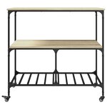 vidaXL Chariot de cuisine chêne sonoma 100x50x95 cm bois d'ingénierie