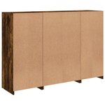 vidaXL Buffets avec lumières LED 3 Pièces chêne fumé bois d'ingénierie