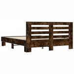 vidaXL Cadre de lit chêne fumé 150x200 cm bois d'ingénierie et métal