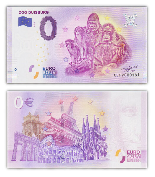 Billet de Collection 0 Euro souvenir 2017 Zoo Duisburg - Allemagne - Neuf - Numéro de série aléatoire - 2017.6