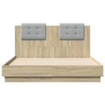 vidaXL Cadre de lit avec tête de lit chêne sonoma 135x190 cm