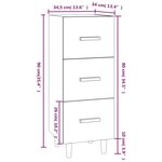 vidaXL Buffet Chêne fumé 34 5x34x90 cm Bois d'ingénierie