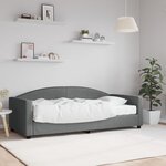vidaXL Lit de jour avec matelas gris foncé 90x190 cm tissu