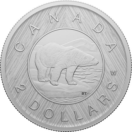 Monnaie en argent 2 dollars g 31.39 millésime 2023 tribute w mint mark polar bear