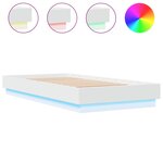 vidaXL Cadre de lit avec lumières LED blanc 90x190 cm