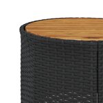 vidaXL Canapé de jardin avec table coussins rond noir résine tressée