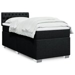 vidaXL Sommier à lattes de lit avec matelas Noir 100x200 cm Tissu