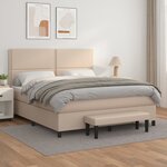 vidaXL Lit à sommier tapissier avec matelas Cappuccino 180x200 cm