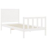 vidaXL Cadre de lit avec tête de lit blanc petit simple bois massif