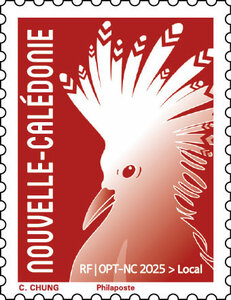 Timbre Nouvelle Calédonie - Cagou Chung rouge