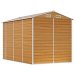 vidaXL Abri de jardin marron clair 191x300x198 cm acier galvanisé