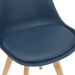 Lot de 2 chaises de salle à manger scandinave siège cuisine plastique hêtre synthétique 81 cm bleu 03_0002769
