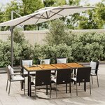 vidaXL Mobilier à dîner de jardin 9Pièces et coussins noir résine tressée