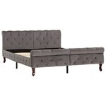 vidaXL Cadre de lit Gris Velours 140x200 cm