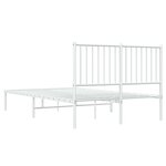 vidaXL Cadre de lit métal avec tête de lit blanc 120x190 cm
