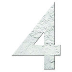 Numéro 4- Numéro adhésif pour boîtes aux lettres- Pierre véritable 50 mm  Albatre
