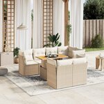 vidaXL Salon de jardin avec coussins 8 Pièces beige résine tressée